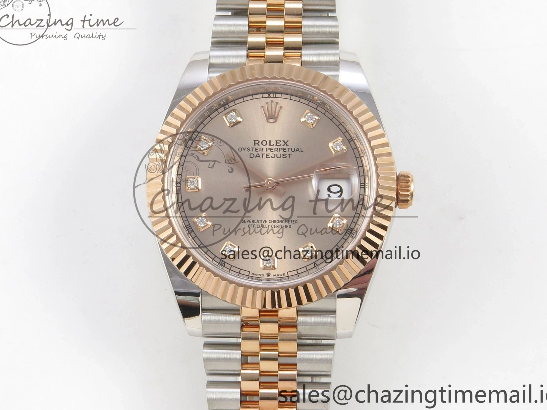 (Weighted) ARF Jubilee RG Best SH3235 SS 126331 Edition 1:1 Dial 41 RG Diaomonds DateJust on Bracelet 0522